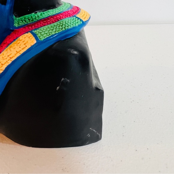 Maasai Tribal Hand Painted One Bookend African Woman Bust Sculpture 6.5" - Picture 6 of 12